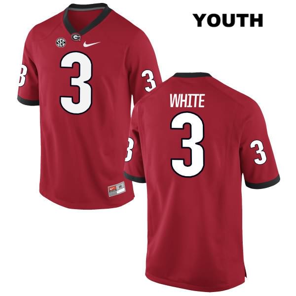 Georgia Bulldogs Youth Zamir White #3 NCAA Authentic Red Nike Stitched College Football Jersey MLQ2356LR